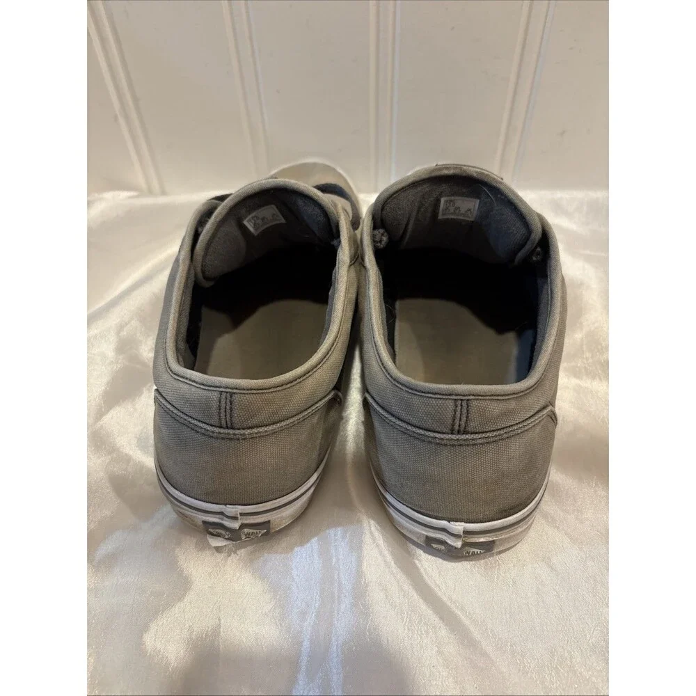 VANS Men's Gray Canvas Sneakers Skateboarding Shoes Lace Up Size 13